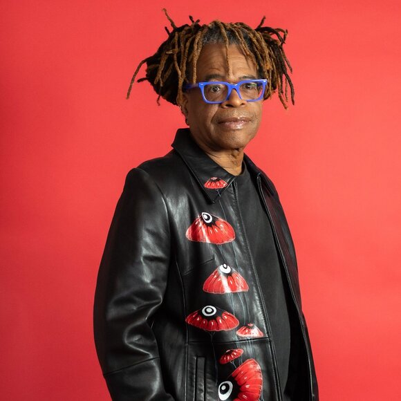 Hand-Painted Upcycled Unique Leather Jacket, "Shroomy," SPARK + REBEL - Size XL - Picture 4 of 11